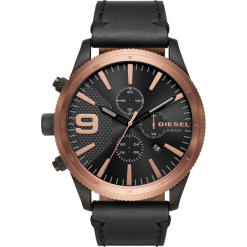 Zegarek DIESEL - Rasp Chrono 50Mm DZ4445 Black/2-Tone. Czarne zegarki męskie Diesel. Za 929,00 zł.
