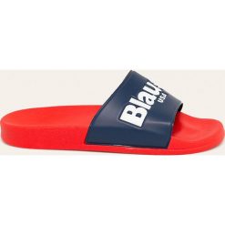 Blauer - Klapki. Niebieskie kapcie męskie Blauer, bez wzorów, z materiału. Za 169,90 zł.