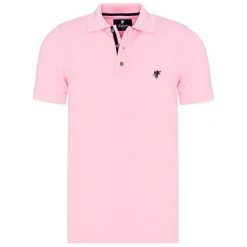 Koszulka polo w kolorze jasnoróżowym. Różowe koszulki damskie marki Denim Culture, na co dzień, l, polo. W wyprzedaży za 112,95 zł.