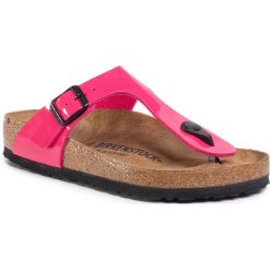 Japonki BIRKENSTOCK - Gizeh BS 1016838 Patent Fuchsia Tulip. Różowe klapki damskie Birkenstock, bez wzorów, ze skóry ekologicznej, bez obcasa. Za 289,00 zł.