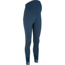 Legginsy ciążowe z koronką bonprix ciemnoniebieski. Niebieskie legginsy ciążowe bonprix, z koronki. Za 49,99 zł.