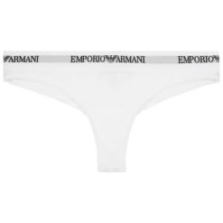 Figi brazylijskie Emporio Armani Underwear 162948 CC317 00010. Białe figi damskie Emporio Armani Underwear, s, bez wzorów, z elastanu. W wyprzedaży za 79,00 zł.