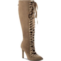 Buty zimowe damskie: Kozaki R.POLAŃSKI – 0903 Beż Zamsz