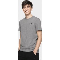 T-shirt męski TSM300 - średni szary melanż. Szare koszulki męskie 4f, m, bez wzorów, bez kołnierzyka. Za 39,99 zł.