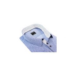 Błękitna koszula męska w granatowy wzór paisley K61. Niebieskie koszule męskie Kastor - Koszule męskie, m, bez wzorów, z bawełny, eleganckie, z klasycznym kołnierzykiem, z długim rękawem. Za 148,50 zł.