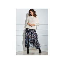 Sweter Kylie z szerokim golfem w cynamonowym odcie. Brązowe swetry damskie Ooh la la, bez wzorów, z wełny, bez rękawów. Za 179,00 zł.