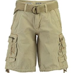 Bermudy "Paradize" w kolorze beżowym. Brązowe spodenki i szorty męskie Geographical Norway Men, s, w paski, z tkaniny. W wyprzedaży za 128,95 zł.