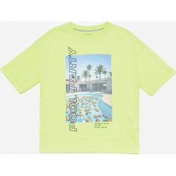 T-shirt z nadrukiem - Żółty. Żółte t-shirty damskie Reserved, z nadrukiem, bez kołnierzyka. Za 24,99 zł.