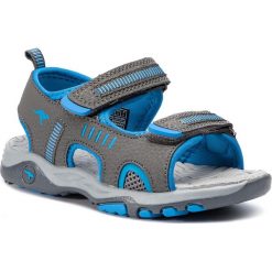 Sandały KANGAROOS - K-Logan 18338 000 2098 S Steel Grey/Blue. Szare sandały chłopięce KangaROOS, ze skóry ekologicznej, bez zapięcia. W wyprzedaży za 119,00 zł.