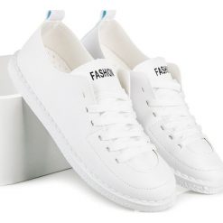 Trampki damskie slip on: Białe wiązane trampki ARIYAH
