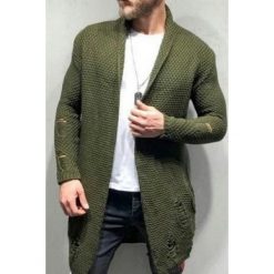 Męski sweter LAMBO KHAKI. Brązowe swetry męskie Męski sweter LAMBO KHAKI, m, bez wzorów, eleganckie, bez kołnierzyka, bez kaptura. W wyprzedaży za 109,00 zł.