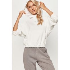 Reebok Classic - Bluza. Białe bluzy damskie Reebok Classic, s, z aplikacjami, z bawełny, bez rękawów, z kapturem. Za 169,90 zł.