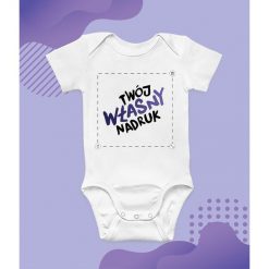 Body z własnym nadrukiem. Różowe body niemowlęce MegaKoszulki, z nadrukiem, z bawełny, biznesowe, z długim rękawem. Za 29,90 zł.