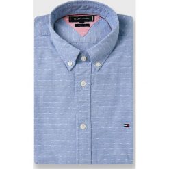 Tommy Hilfiger - Koszula. Niebieskie koszule męskie TOMMY HILFIGER, s, bez wzorów, z bawełny, button down, z długim rękawem. Za 389,90 zł.