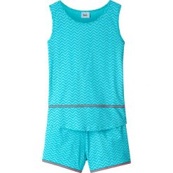 Top + szorty (2 części) bonprix morski. Niebieskie spodenki dziewczęce bonprix, bez wzorów, wakacyjne, krótkie. Za 27,99 zł.