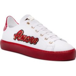 Sneakersy STOKTON - 764-D Vitello Bianco/Acc Rosso. Białe półbuty damskie Stokton, ze skóry. W wyprzedaży za 489,00 zł.