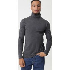 Szary Golf McElderry. Szare bluzy męskie Born2be, s, bez wzorów, z tkaniny, eleganckie, z golfem, bez rękawów, bez kaptura. Za 39,99 zł.