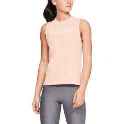 Under Armour Balance Podkoszulek Beżowy. Brązowe podkoszulki damskie Under Armour, l, z nadrukiem, z bawełny, bez kołnierzyka. Za 119,95 zł.