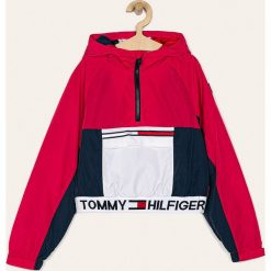 Tommy Hilfiger - Kurtka dziecięca 140-176 cm. Kurtki dziewczęce TOMMY HILFIGER, bez wzorów, z elastanu, krótkie, z kapturem. Za 599,90 zł.