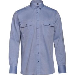 Męska Koszula z Kieszeniami Rygle Błękit. Niebieskie koszule męskie Veva, m, bez wzorów, z bawełny, button down, z długim rękawem. Za 179,00 zł.