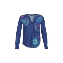 Koszule Desigual CORALINE. Niebieskie koszule damskie Desigual, s, bez wzorów, bez kołnierzyka, bez rękawów. Za 239,20 zł.