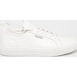 Calvin Klein - Buty. Białe sneakersy męskie Calvin Klein, ze skóry, na sznurówki. Za 679,90 zł.