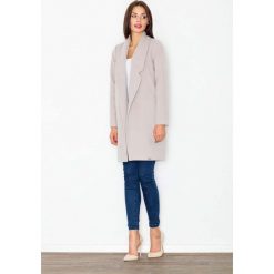 Beżowy Płaszcz Krótki bez Zapięcia z Wykładanym Kołnierzem. Brązowe kurtki damskie FIGL, xl, bez wzorów, z poliesteru, krótkie, bez kaptura. Za 249,90 zł.