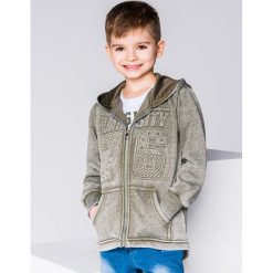 Bluzy chłopięce: BLUZA DZIECIĘCA ROZPINANA Z KAPTUREM KB018 – ZIELONA