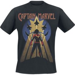Captain Marvel Air Force T-Shirt czarny. Czarne t-shirty męskie Captain Marvel, l, z nadrukiem, z okrągłym kołnierzem. Za 74,90 zł.