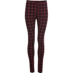 Legginsy dresowe bonprix czerwony klonowy - czarny w kratę. Czerwone legginsy damskie bonprix, z dresówki. Za 69,99 zł.