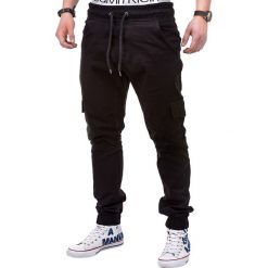 SPODNIE MĘSKIE JOGGERY P333 - CZARNE. Czarne joggery męskie marki Ombre Clothing, s. Za 89,00 zł.
