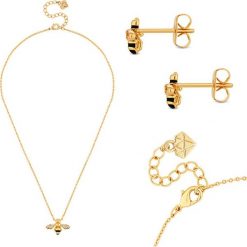3-częściowy komplet biżuterii z kryształami. Żółte naszyjniki damskie Diamond Style, z kryształem, złote. W wyprzedaży za 149,95 zł.