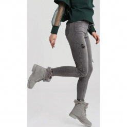 Szare Traperki Excitability. Szare buty zimowe damskie other, z materiału, z okrągłym noskiem, na obcasie. Za 99,99 zł.