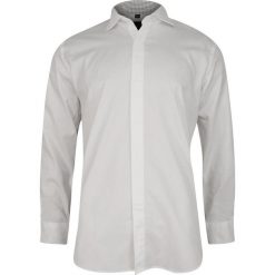 Biała Elegancka Koszula Męska z Długim Rękawem, 100% Bawełna -CHIAO- Taliowana KSDWCHIAOM4025C. Białe koszule męskie Chiao, m, bez wzorów, z bawełny, eleganckie, bez kołnierzyka, z długim rękawem. W wyprzedaży za 49,00 zł.