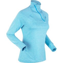 Shirt funkcyjny, długi rękaw bonprix ciemnoturkusowy melanż. Niebieskie koszulki damskie bonprix, bez wzorów, bez kołnierzyka, z długim rękawem. Za 37,99 zł.