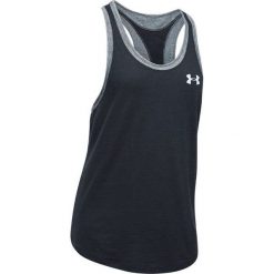 Topy sportowe damskie: Under Armour Koszulka damska UA Mesh Wordmark Tank czarna r. S (1297871 001)