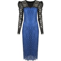 Pinko Sukienka "Tegola". Sukienki damskie Pinko, bez wzorów, z tkaniny, z okrągłym kołnierzem, bez rękawów, dopasowane. Za 549,00 zł.