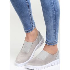 Szare Slip On Miokki. Szare tenisówki damskie Born2be, ze skóry. Za 49,99 zł.