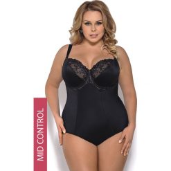 Damskie body wyszczuplające Gala. Brązowe body damskie marki Gorsenia, w koronkowe wzory, z bawełny. Za 168,99 zł.