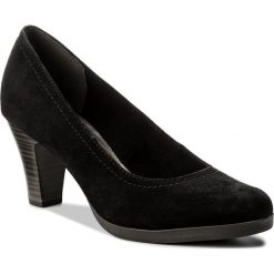 Półbuty TAMARIS - 1-22471-20 Black Suede 004. Czarne półbuty damskie skórzane Tamaris, na obcasie. W wyprzedaży za 169,00 zł.
