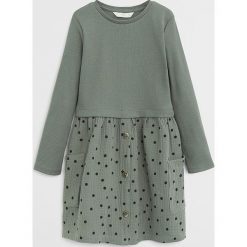 Mango Kids - Sukienka dziecięca Berta 110-152 cm. Żółte sukienki dziewczęce z elastanu, casualowe, długie, maxi, rozkloszowane. Za 79,90 zł.