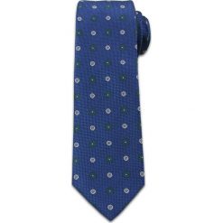Elegancki Krawat Męski w Grochy i Kwiatki -6,5cm- Chattier, Niebieski KRCH0957. Niebieskie krawaty męskie Chattier, w kwiaty, z tkaniny, eleganckie. Za 39,00 zł.