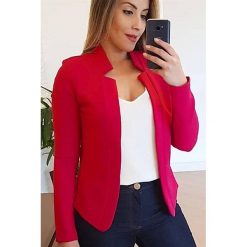 Żakiet BEARA RED. Czerwone marynarki damskie IVET, xl, bez wzorów. W wyprzedaży za 49,00 zł.