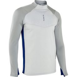 Bluza do piłki nożnej TRAXIUM na krótki suwak. Szare bluzy męskie KIPSTA, m, bez wzorów, z elastanu, bez kołnierzyka, z krótkim rękawem, krótkie, bez kaptura. Za 89,99 zł.