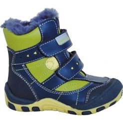 Protetika buty zimowe chłopięce Laros 24 niebieskie/zielone. Niebieskie buty chłopięce zimowe Protetika, ze skóry, bez zapięcia. Za 199,00 zł.