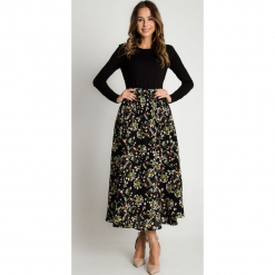 Spódnica midi w kwiaty BIALCON. Szare spódniczki damskie BIALCON, na co dzień, w kwiaty, eleganckie, midi, rozkloszowane. W wyprzedaży za 181,00 zł.