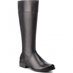 Oficerki CAPRICE - 9-25511-21 Black Nappa 022. Czarne buty zimowe damskie Caprice, z materiału, na obcasie. Za 399,90 zł.