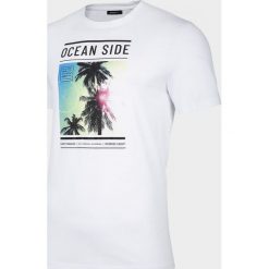 T-shirt męski TSM621 - biały - Outhorn. Białe t-shirty męskie Outhorn, m, bez wzorów, z bawełny, bez kołnierzyka. Za 39,99 zł.