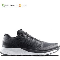 Buty Salomon Sense Ride M Biało-Czarne. Czarne buty sportowe męskie marki Salomon, bez zapięcia, do biegania. Za 589,99 zł.