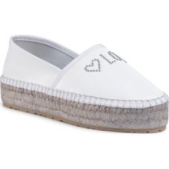 Espadryle LOVE MOSCHINO - JA10393G0AJA0100 Bianco. Białe espadryle damskie Love Moschino, z aplikacjami, ze skóry, bez obcasa, na płaskiej podeszwie. W wyprzedaży za 549,00 zł.
